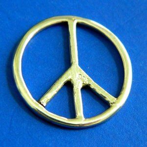 Peace Sign Pendant Charm Marked 925 Sterling Silver Handmade USA Jewelry